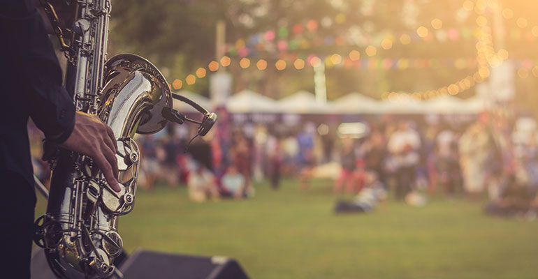 Jazz festival- Saxophone performance at a festival