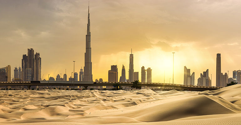 FPI Top 10 | Dubai sandy desert at sunset